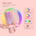 FEELWORLD VM1 Pink Gaming PC USB Microphone Condenser Mic - Image 4
