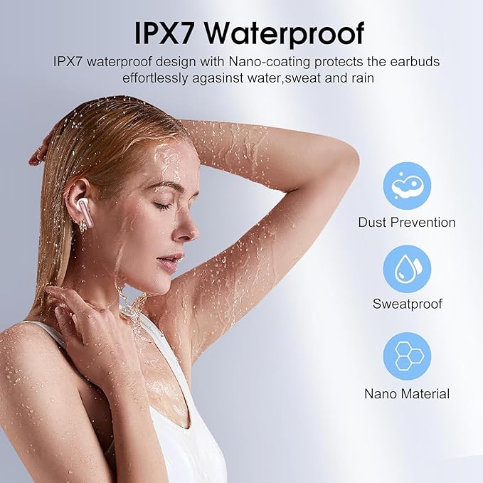 Wireless Earbuds, 40H Ultralight in-Ear Buds, IP7 Waterproof Earphones - Image 7