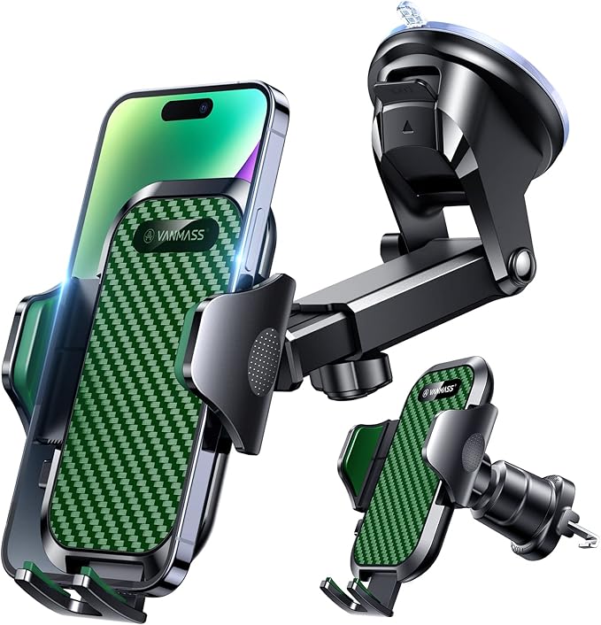 VANMASS True Military-Grade Car Phone Holder Strongest Suction & Clip Cell by VANMASS