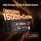 Bluetooth 12V 300Ah Battery LiFePO4 Lithium Built-in 100A BMS, 15000 Deep - Image 4