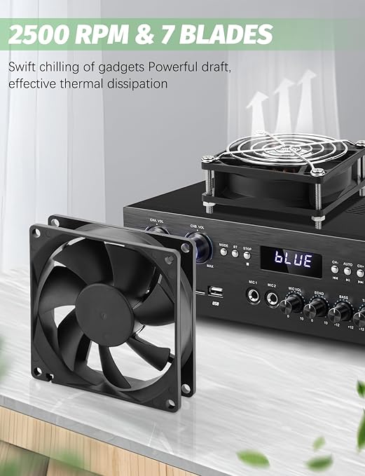 80mm x 25mm USB Fan 2 Packs 5V Small Computer Case Fan - Image 7