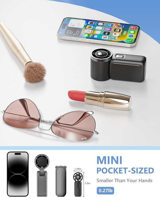 Portable Handheld Mini Fan, 6 Gear Wind, Hand Small Travel Personal Held Fans - Image 2