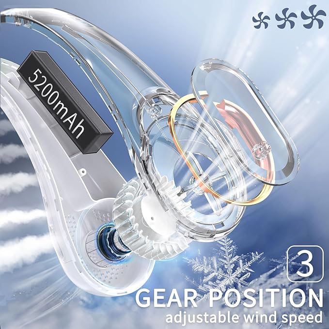 FrSara Neck Fan, Portable Personal Fan Strong Wind, Air Volume, 360° Cooling - Image 4