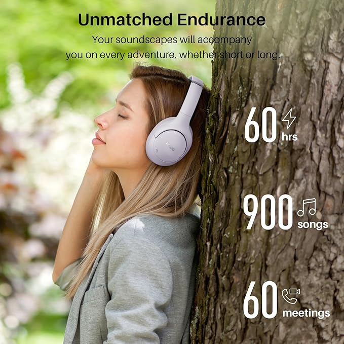 TOZO HT2 Hybrid Active Noise Cancelling Headphones, Wireless Over Ear Bluetooth - Image 5