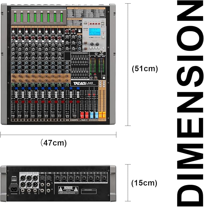 12 Channel Audio Mixer for Recording, USB Mixing Console - Image 9