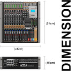 12 Channel Audio Mixer for Recording, USB Mixing Console - Image 9