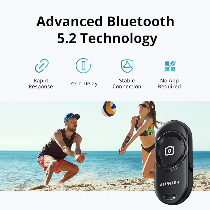 ATUMTEK Camera Remote Shutter for iPhone and Android Smartphones, Wireless - Image 2