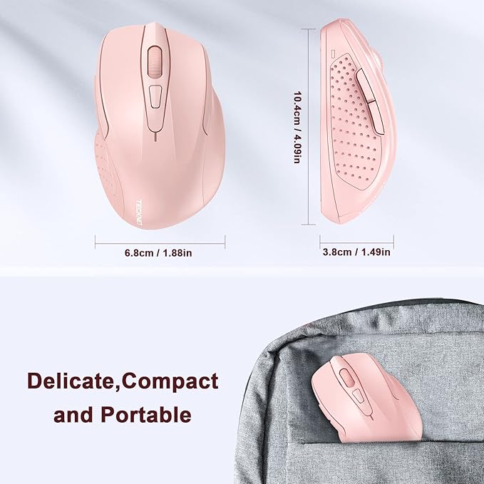 TECKNET Wireless Mouse, 2.4G Ergonomic Optical Mouse, Computer Mouse - Image 3