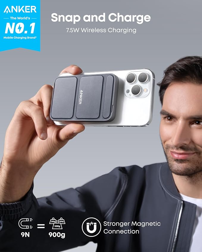 Anker 622 Magnetic Battery, 000mAh Foldable Magnetic Wireless Portable Charger - Image 2