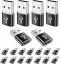 USB A to USB C Adapter 20 Pack, USB to USBC Adapter, USBA Male OTG Adapters by AiNEERich
