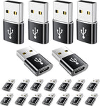 USB A to USB C Adapter 20 Pack, USB to USBC Adapter, USBA Male OTG Adapters by AiNEERich