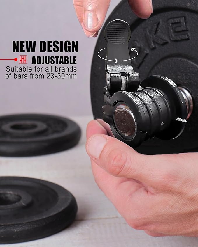 Pro Barbell Clips 1 inch Barbell Clamps 0.9-1.18inch Quick Release Weight Clips - Image 2