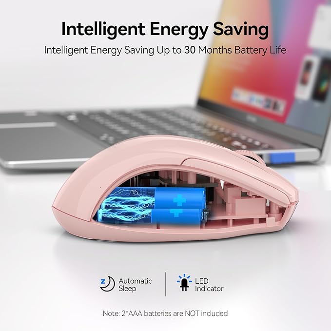 TECKNET Wireless Mouse Silent 4800 DPI Computer USB A & Bluetooth Mouse 6 - Image 6