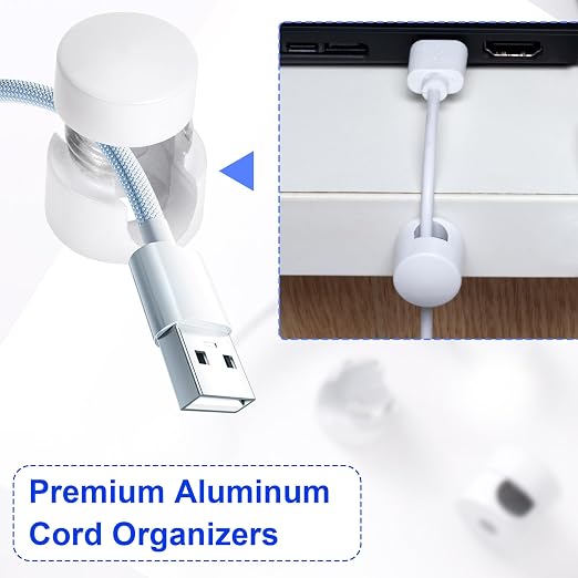 2 Sets Charger Holders for Cords, Adhesive Metal Cord Clips, Cable Management - Image 5