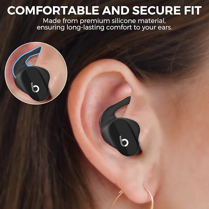 AhaStyle 3 Pairs Beats Studio Buds Ear Hooks Anti-Slip Ear Covers Silicone - Image 5