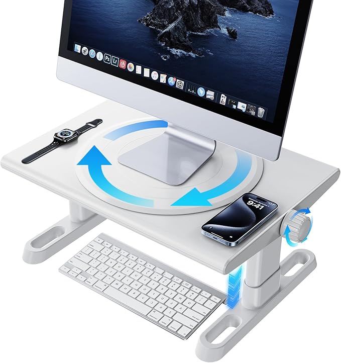 Monitor Stand Riser for Desk, 360°Rotation Freely Height Adjustable by Knob by Unknown
