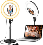 Desk Ring Light with Stand, 10.5'' Selfie Phone Light by Yarrashop