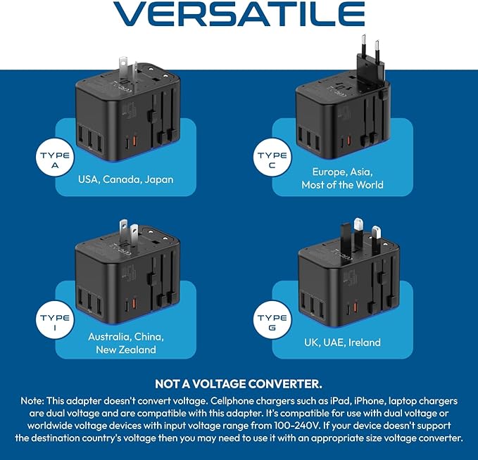 Ceptics Universal Travel Adapter, 45W International Power Adapter - Image 8