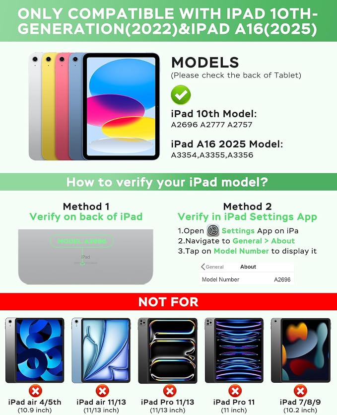 Folio Keyboard Case for iPad 10th Gen 10.9 inch and iPad 11th, Magnetic - Image 2
