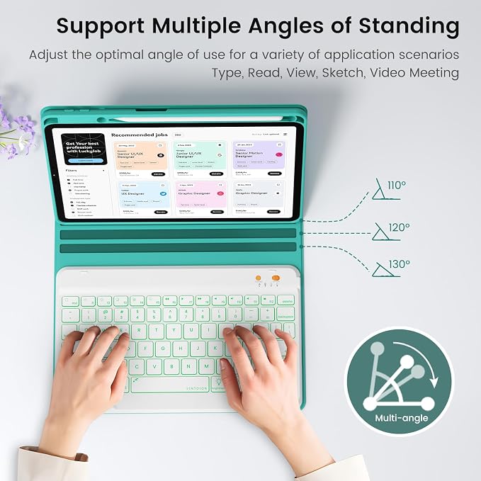 BLUTLOTUS Keyboard Case for iPad 9th/8th/7th Generation 10.2 inch 2021/2020/2019 - Image 5