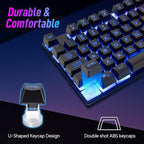 CHONCHOW Wired Gaming Keyboard, 104 Keys Full Size, - Image 6