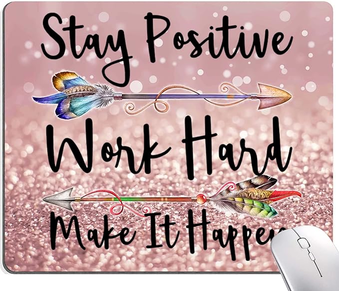Inspirational Quotes Glitter Mouse Pad by DUADELI