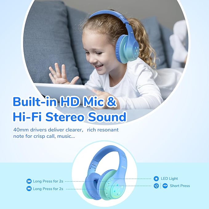 EarFun K4 Kids Bluetooth Headphones, Wireless Headphones - Image 4
