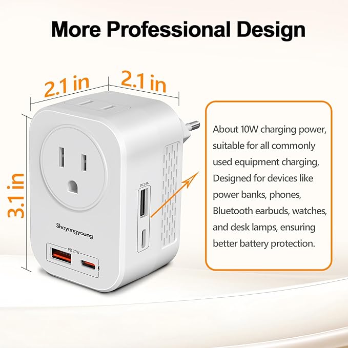 Voltage Converter US to Europe, 220V to 110V Converter - Image 6