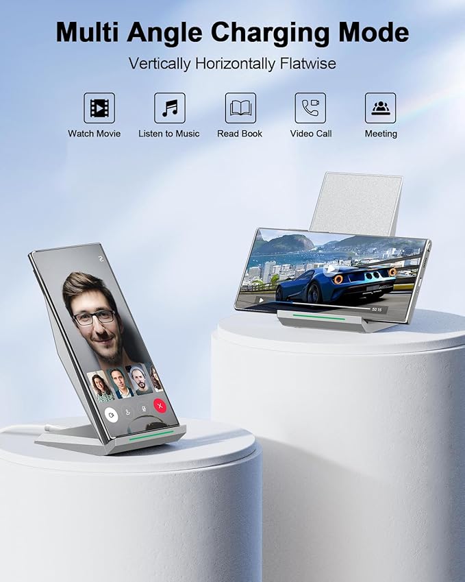 Fast Wireless Charger, NANAMI Qi Certified Wireless Charging Stand Compatible - Image 4