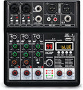 Dj Mixers, 4 Channel Audio Mixer, Sound Board by jindaaudio