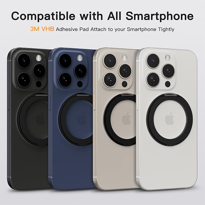 COOLQO 4Pcs 360 Spin Cell Grip Ring Phone Stand Magnetic Holders - Image 2
