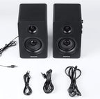 Sanyun SW208 3" Active Bluetooth 5.0 Bookshelf Speakers – 60W Carbon Fiber - Image 7