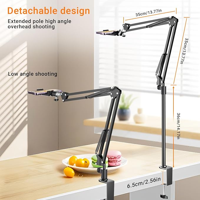 Tall Overhead Camera Mount, High Desk Phone Tripod Mount - Image 4