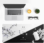 Black and White Japanese Cherry Blossom Gaming Mouse Pad Sakura Death Life - Image 3