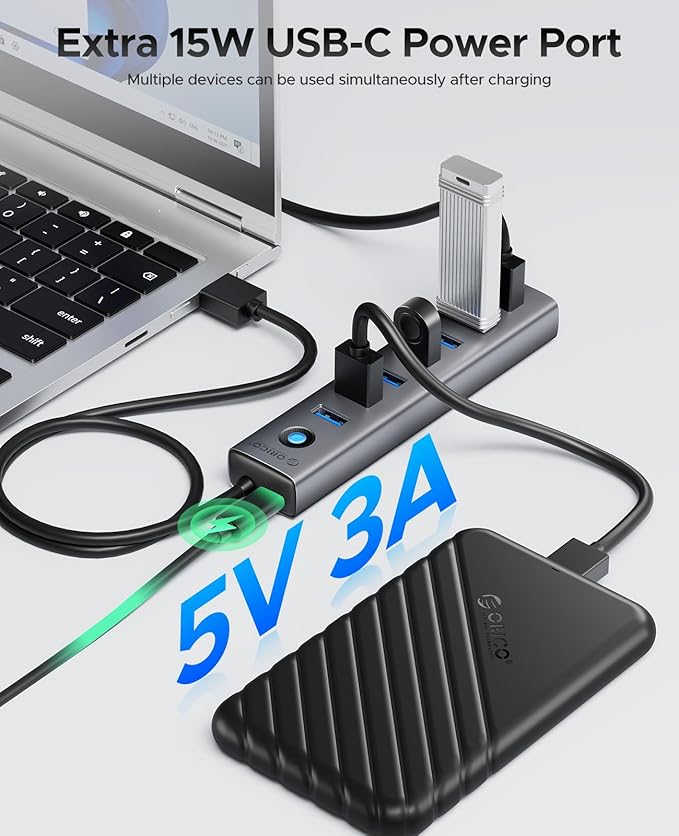 ORICO Aluminum 7-Port USB Hub - Image 4