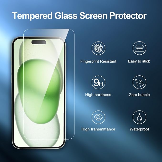NEW'C 3 Pack Designed for iPhone 16 Plus, 15 Plus Screen Protector, Enhanced - Image 4