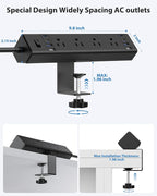 40W Fast Charging Station, Desk Clamp Power Strip 20W USB C, 8 Outlets - Image 3