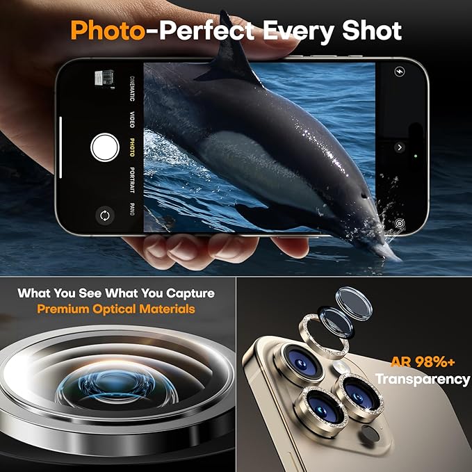 Camera Lens Protector for iPhone 16 Pro Max/16 Pro/15 Pro Max/15 Pro/14 Pro - Image 4