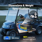 48V 100Ah Lithium Battery for Golf Cart, Built-in Bluetooth & 200A BMS & Mobile - Image 3