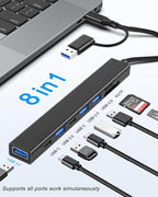 VIENON 8 in 1 USB C Hub With SD Card Reader, USB 3.0/2.0 Ports, USB-C Adapter - Image 2