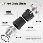 NPT 1/4" Stainless Steel Waterproof Cable Gland IP68 Waterproof Cable Gland - Image 3