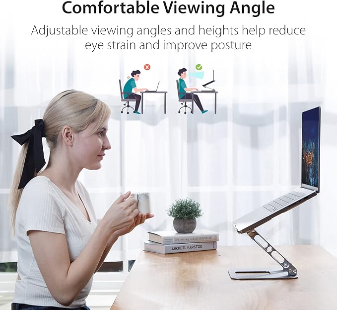 j5create Multi-Angle Aluminum Laptop Stand, Ergonomic Notebook Riser, Suitable - Image 2