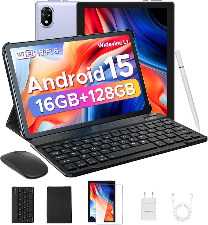 DOOGEE U10 10 inch Tablet with Keyboard, Android 15 Tablet 16GB+128GB/2TB Expand by DOOGEE