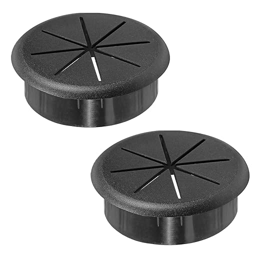 2-3/8" Black Desk Grommet, JTemgle Flexible Cable Grommet Rubber Cable Hole by JTemgle