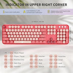 Wireless Keyboard and Mouse Combo, 104 Round Keys Cute Colorful Keyboard and - Image 3