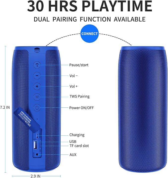 Bluetooth Speaker, MusiBaby M88 Speakers, Dual Pairing, Loud Stereo Sound - Image 5