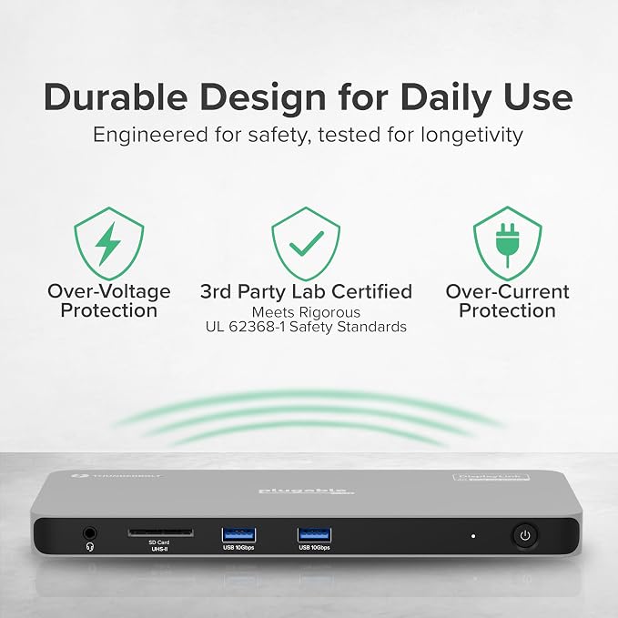 Plugable Thunderbolt 4 Dock for Quad Monitors 100W, Thunderbolt Docking Station - Image 9
