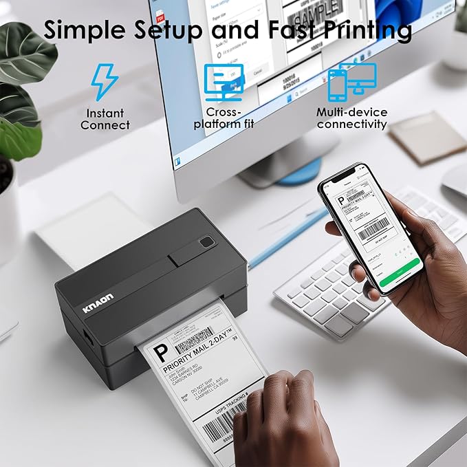 Bluetooth Thermal Label Printer, 4x6 Wireless Thermal Shipping Label Printer - Image 6