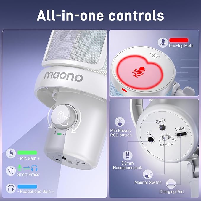MAONO Wireless Microphone for PC, Gaming Streaming USB Mic - Image 8