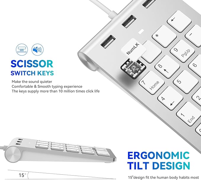 Wired Numeric Keypad USB-C & USB-A - Image 5